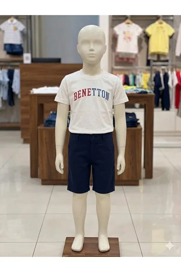 Детская футболка для девочек с коротким рукавом Benetton, Ecru