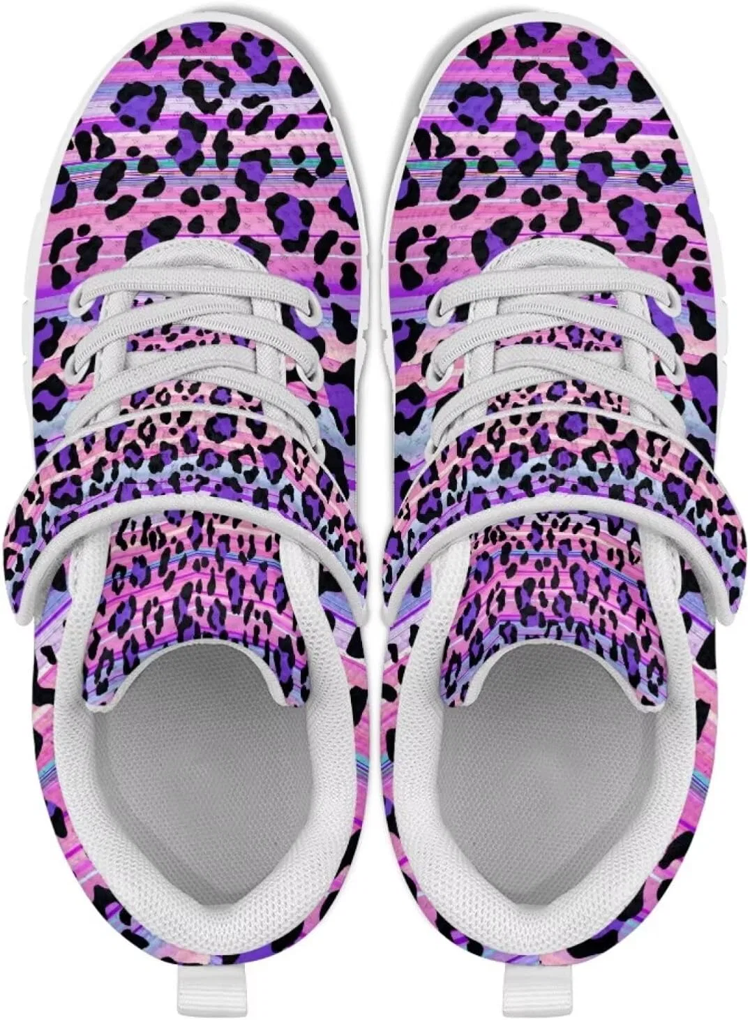 Детские кроссовки с принтом коровы Howilath, Purple Cheetah Print — фото 4
