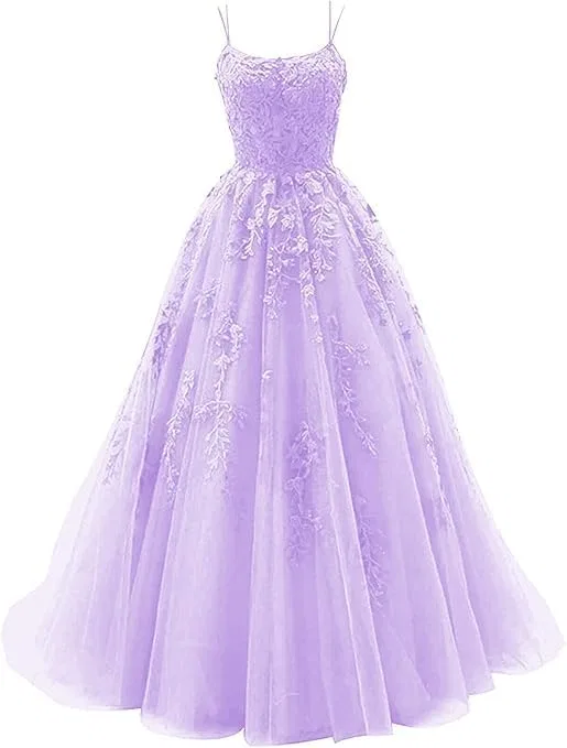 Женское вечернее платье с кружевными аппликациями, Lilac