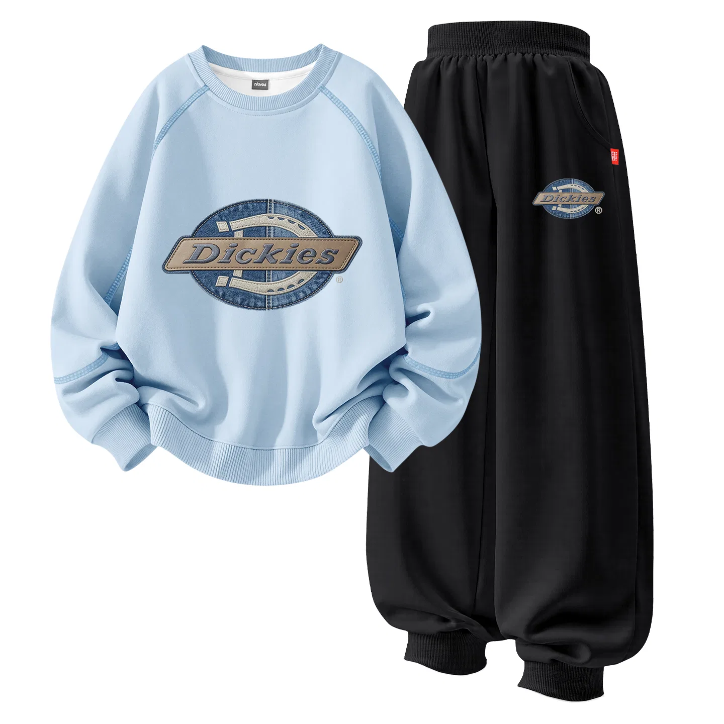 Детский комплект из джинсовой ткани с принтом Dickies, Sky Blue/Navy Blue — фото 4