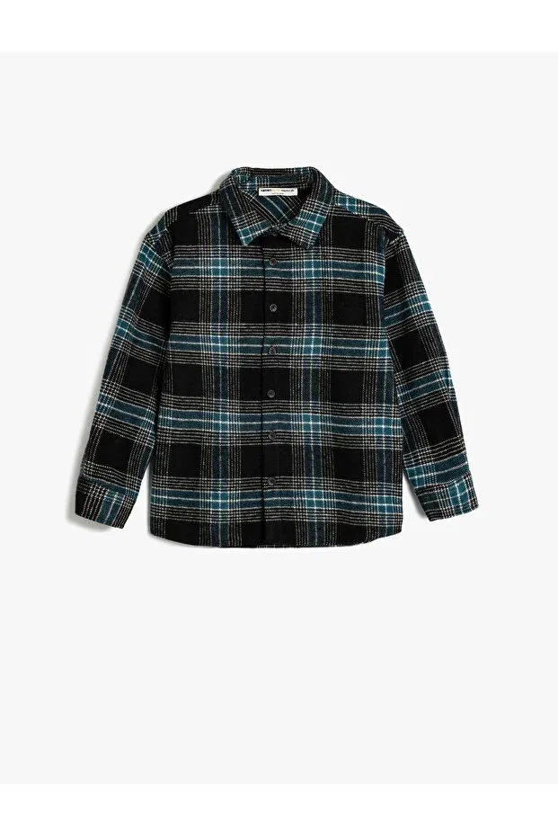 Детская рубашка для мальчиков с длинным рукавом Lumberjack shirt Koton, Navy Blue Patterned