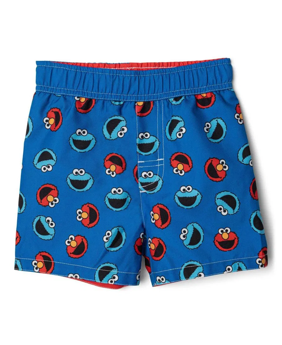 Комплект плавательный из рашгарда с длинным рукавом и плавок Sesame Street, Elmo Red Blue — фото 3