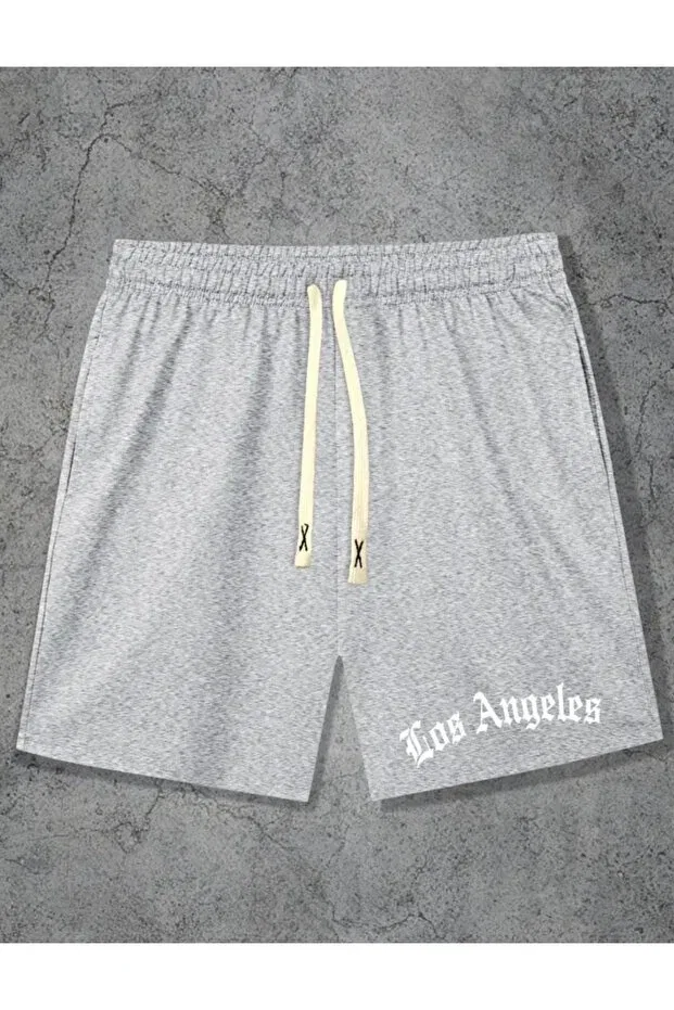 Детские шорты для девочек с принтом Los Angeles Printed 2-Thread Double Pocket Summer Nigrum Pardus, Gray