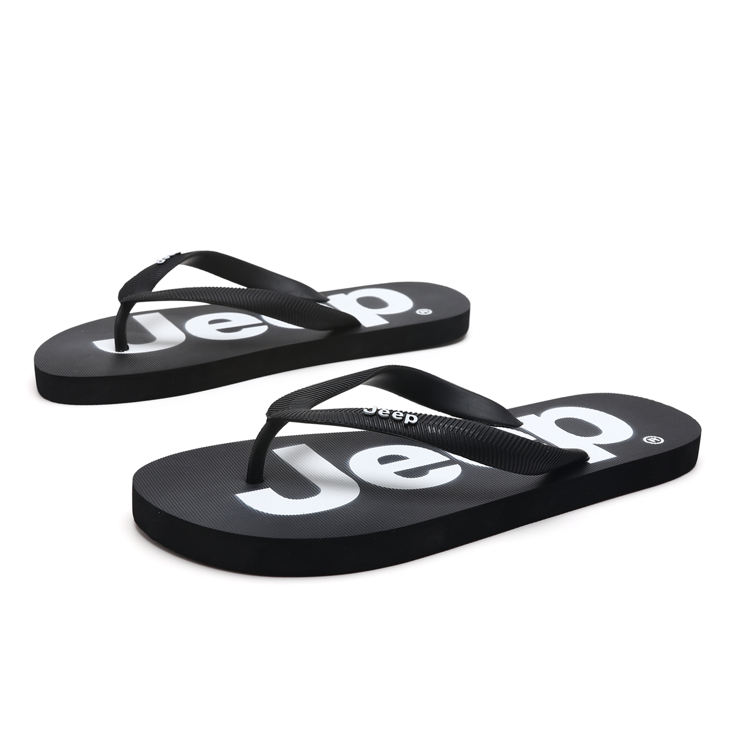 Jeep Резиновая подошва нескользящие шлепанцы Unisex Black — фото 3