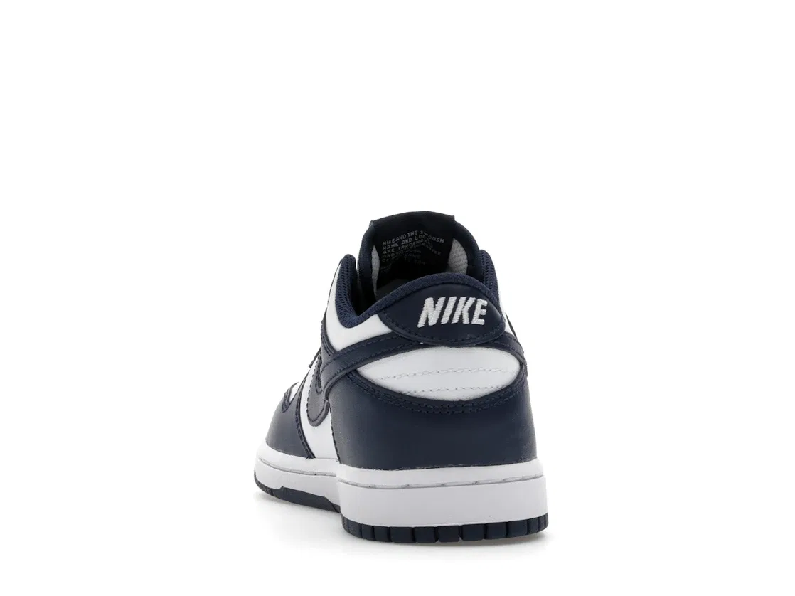 Детские кроссовки для мальчиков и девочек Nike Dunk Low, White/Midnight Navy — фото 4