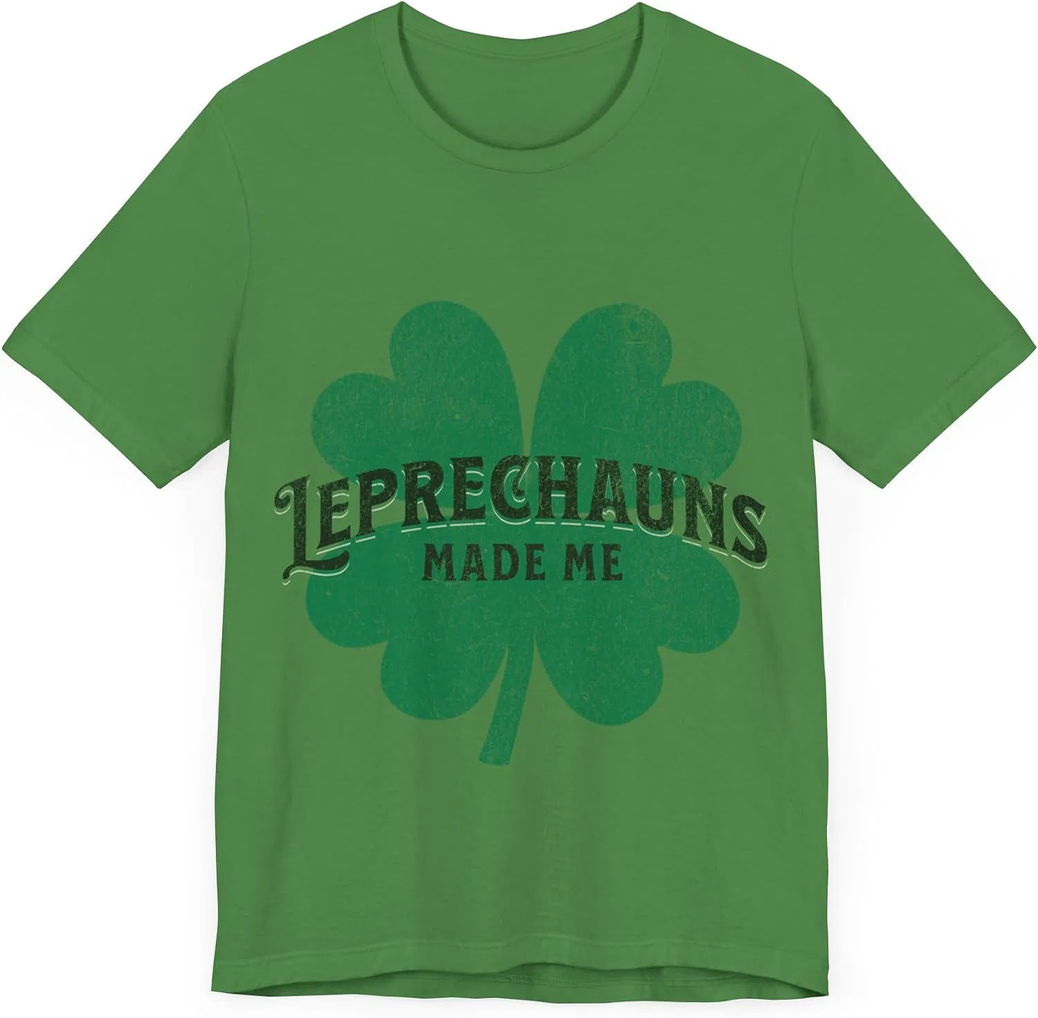 Женская футболка с принтом The Leprechauns Made Me Shamrock Bella Canvas 3001, Leaf — фото 3