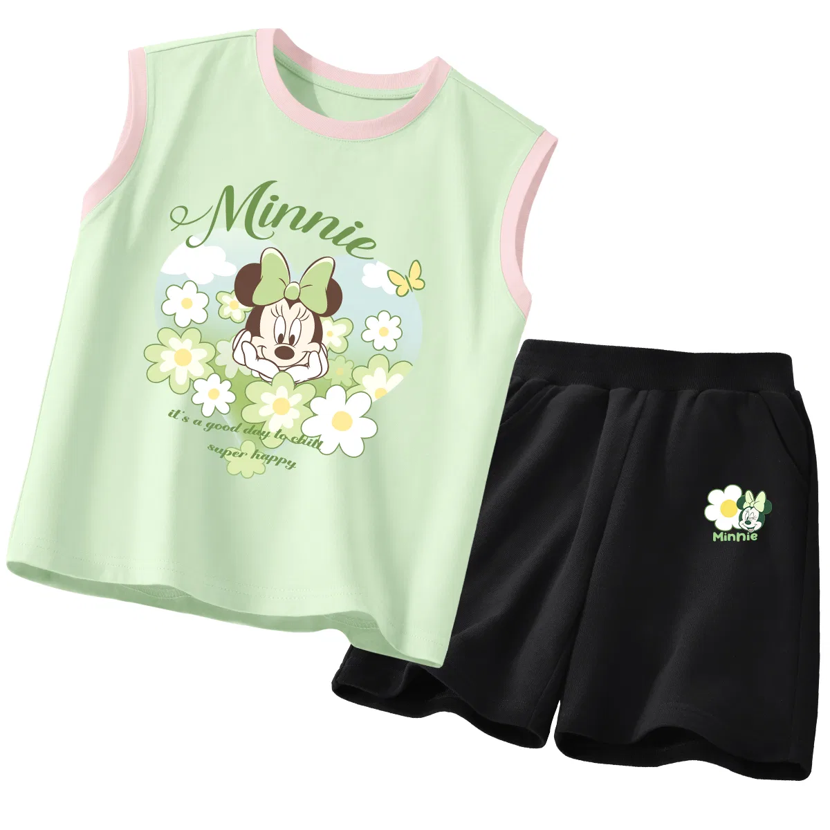 Костюм спортивный для детей, воротник-стойка, Disney, Di Floral Pink Green