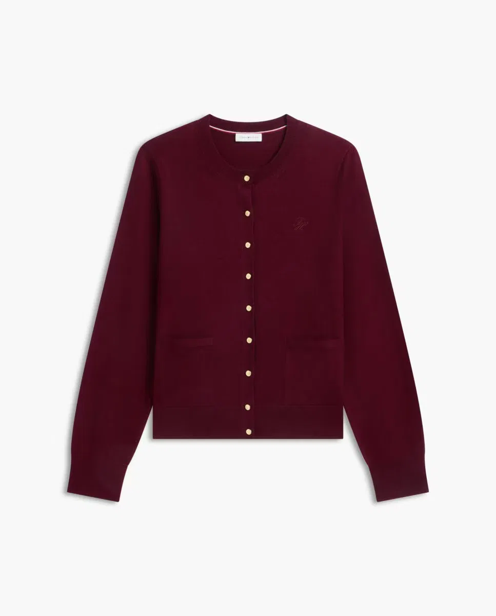 Кардиган из шерсти, Cárdigan Silueta, Tommy Hilfiger, бордовый — фото 4