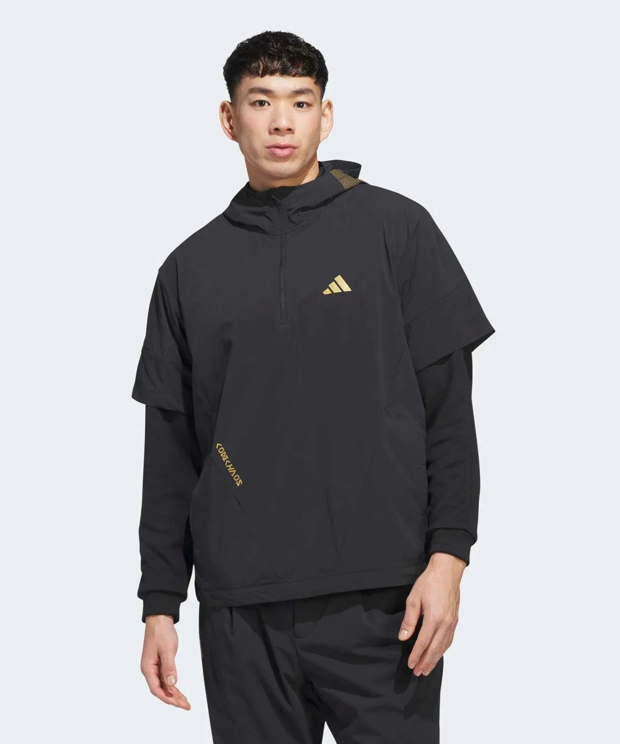 Мужская куртка-парка с капюшоном, короткий рукав, модель Code Chaos, Adidas, Black