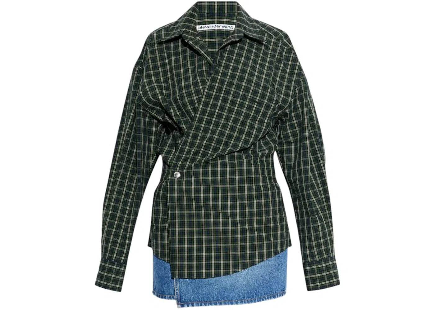 Женское мини-платье с принтом Alexander Wang, Green/Navy