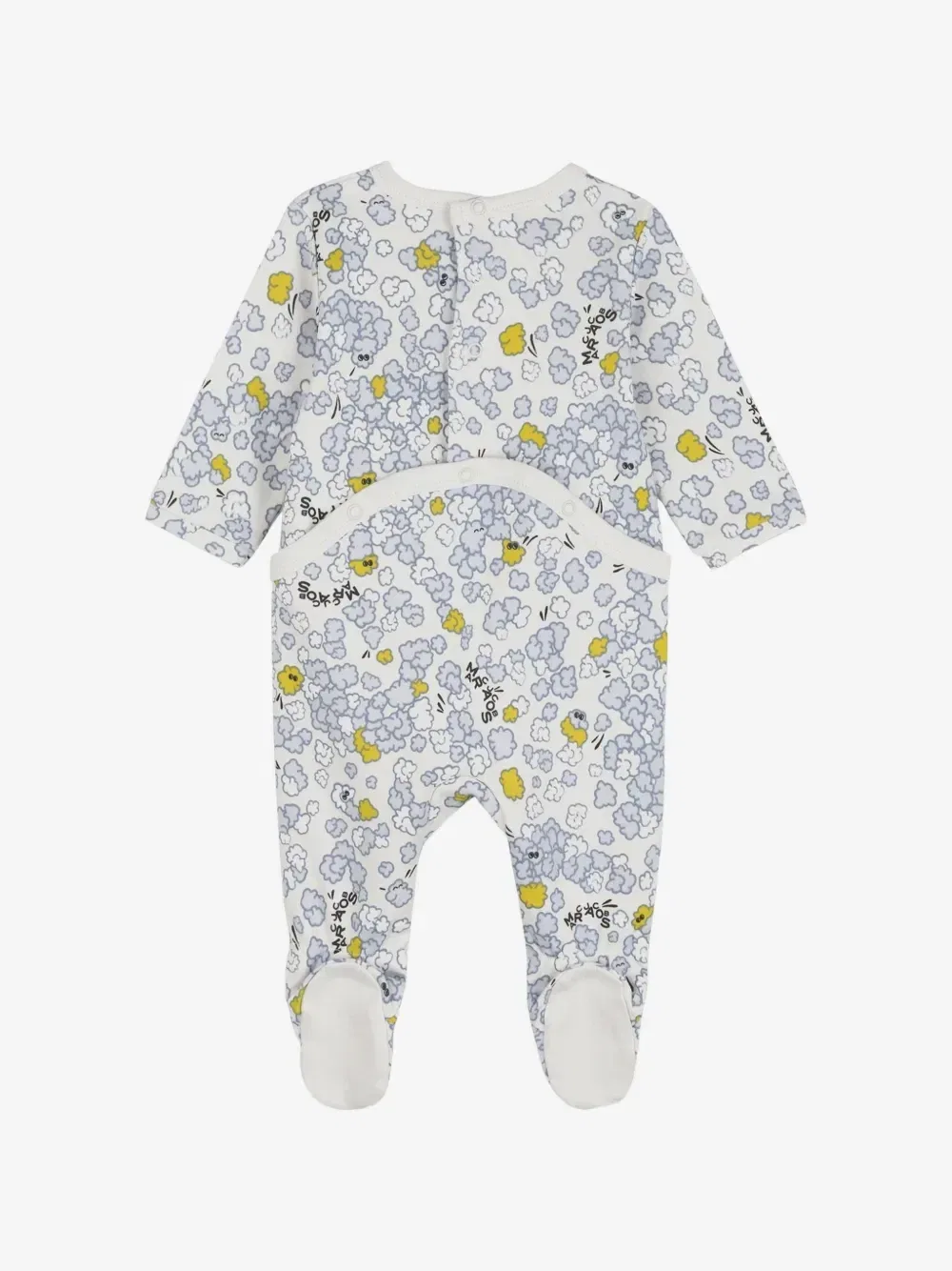 Комплект детских комбинезонов с облачным принтом из трех предметов Marc Jacobs Kids, белый — фото 4