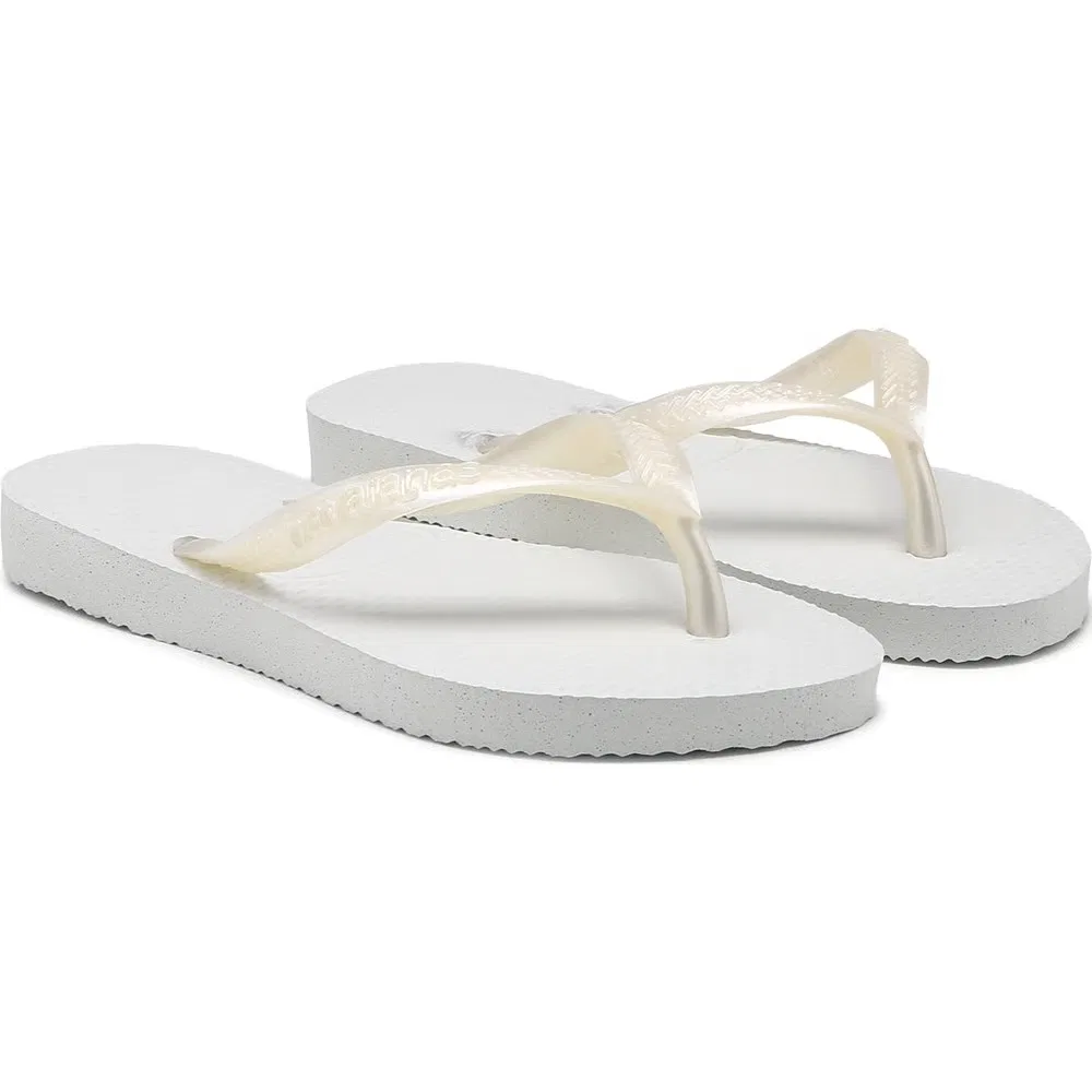 Детские узкие шлепанцы-сандалии для малышей Havaianas, White Pearl