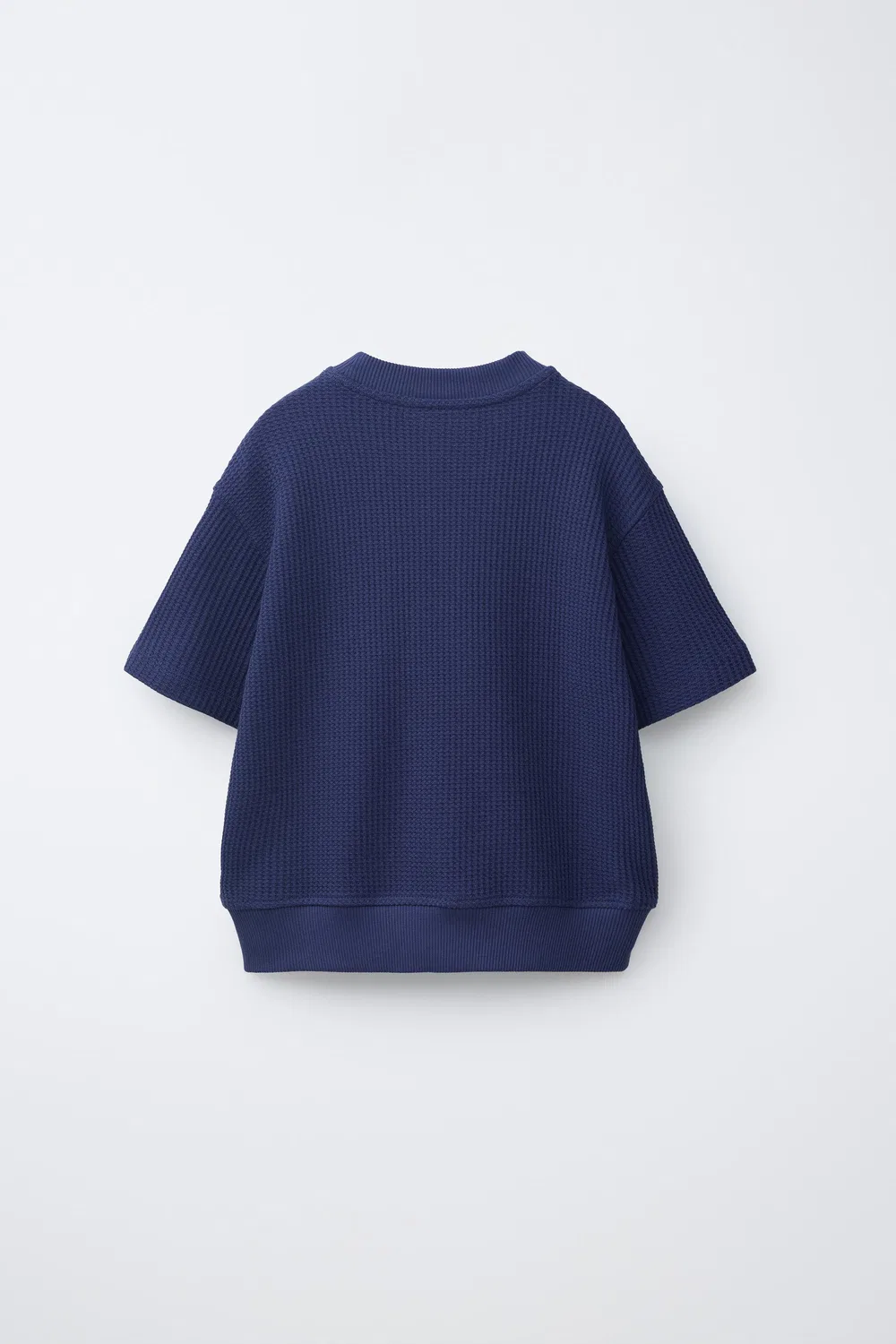 Плюшевая толстовка с вафельной текстурой ZARA, Bluish — фото 2
