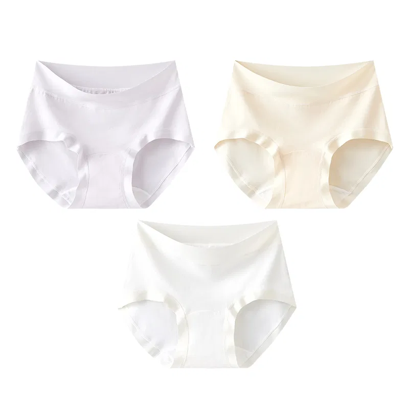 Детские трусы для девочек хлопковые набор из 3 штук Red bean, Beige Light Yellow Taro Purple