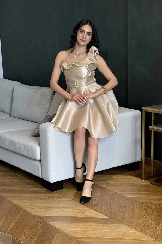 Детское платье для девочек с одним плечом Tino Kids, Gold