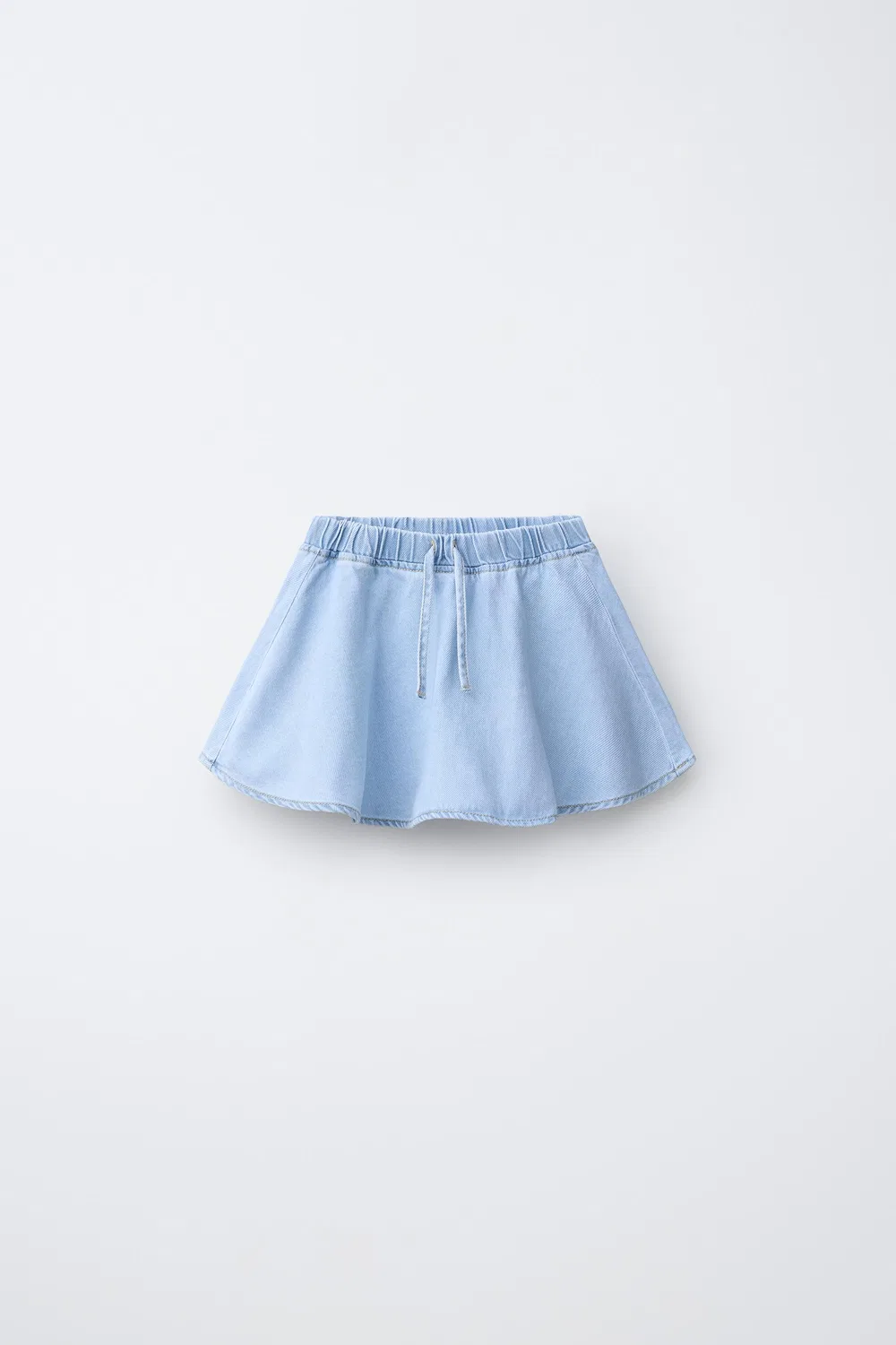 Джинсовая юбка-бермуда с цветочным принтом ZARA, Light Blue