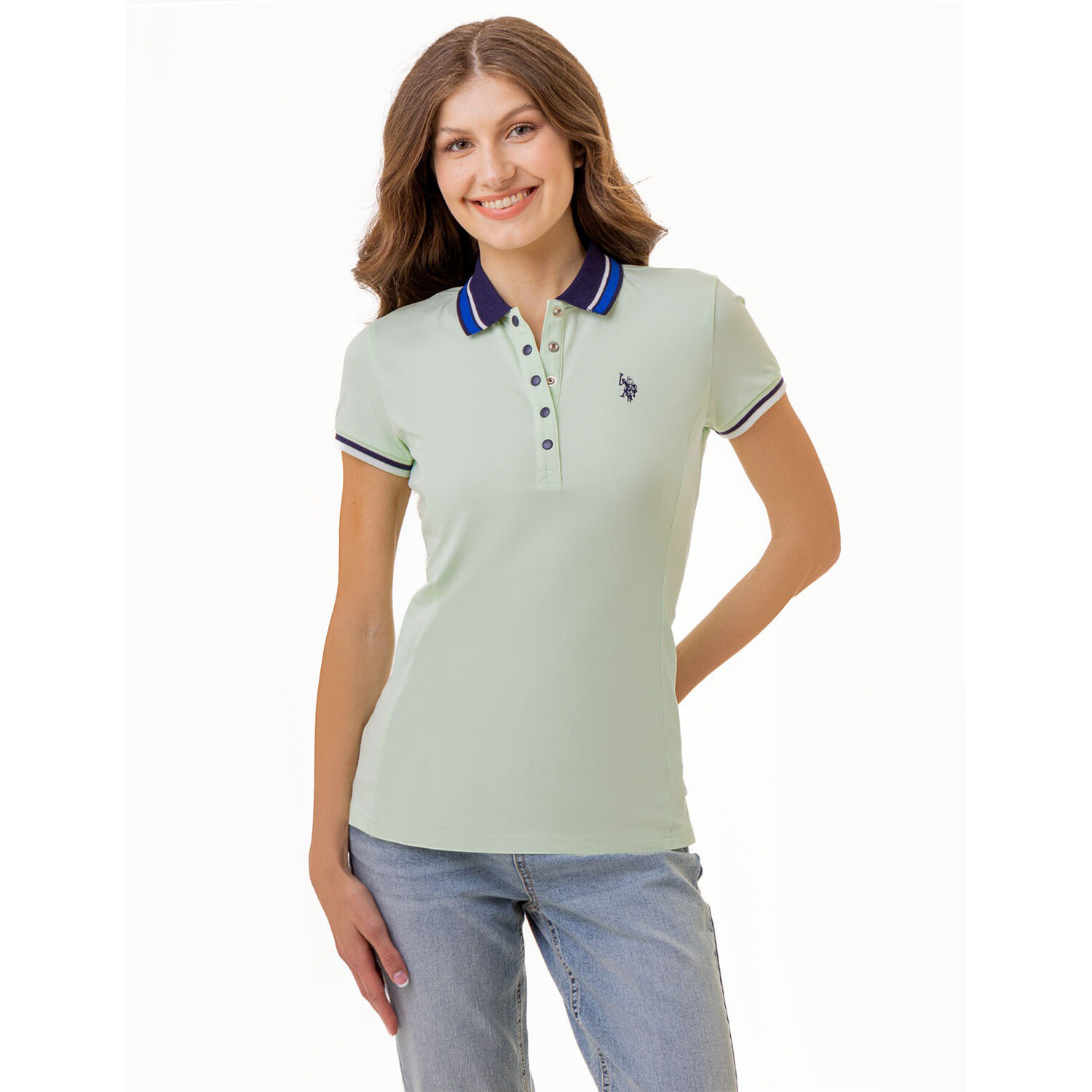 

Футболка-поло U.S. Polo Assn. Princess Side Seam Tipped, фисташковый