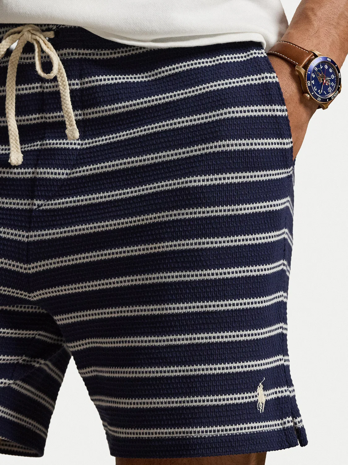 Мужские тканевые шорты стандартного кроя Polo Ralph Lauren, темно-синий — фото 4