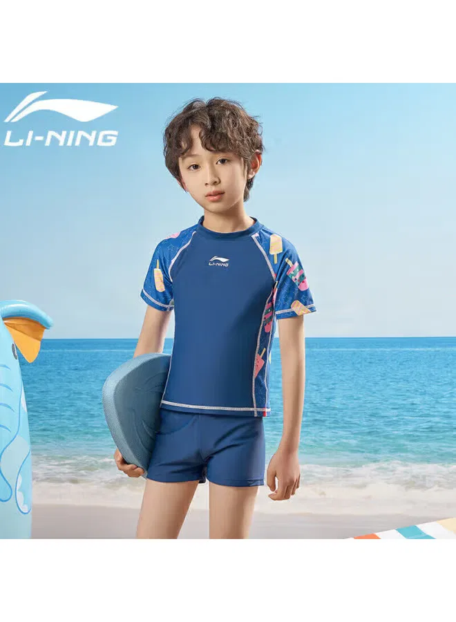 Купальный костюм детский с защитой от солнца Li-Ning, темно-синий