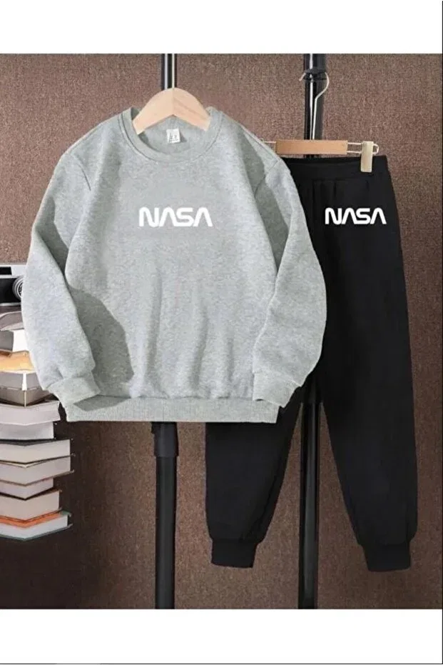 Детский спортивный комплект с принтом NASA Topçu, Gray