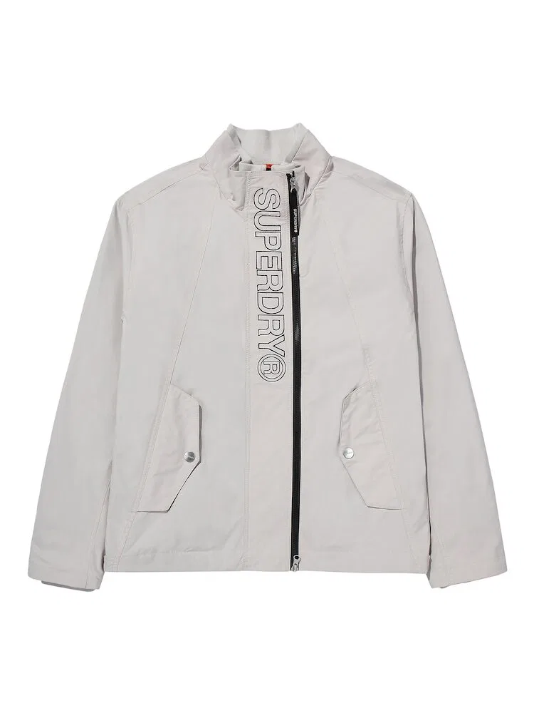 Куртка-ветровка с высоким воротником, Windbreaker SUPERDRY, Grey Beige — фото 3