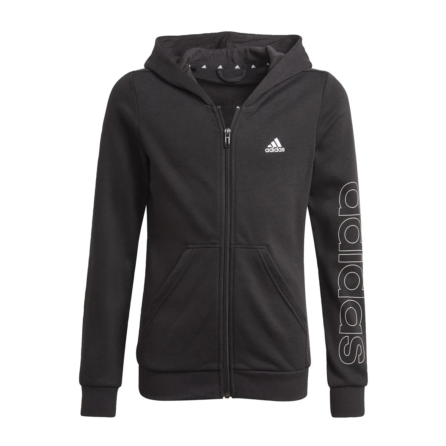 Детское худи с капюшоном adidas Essentials, Цвет: Schwarz / Weiss