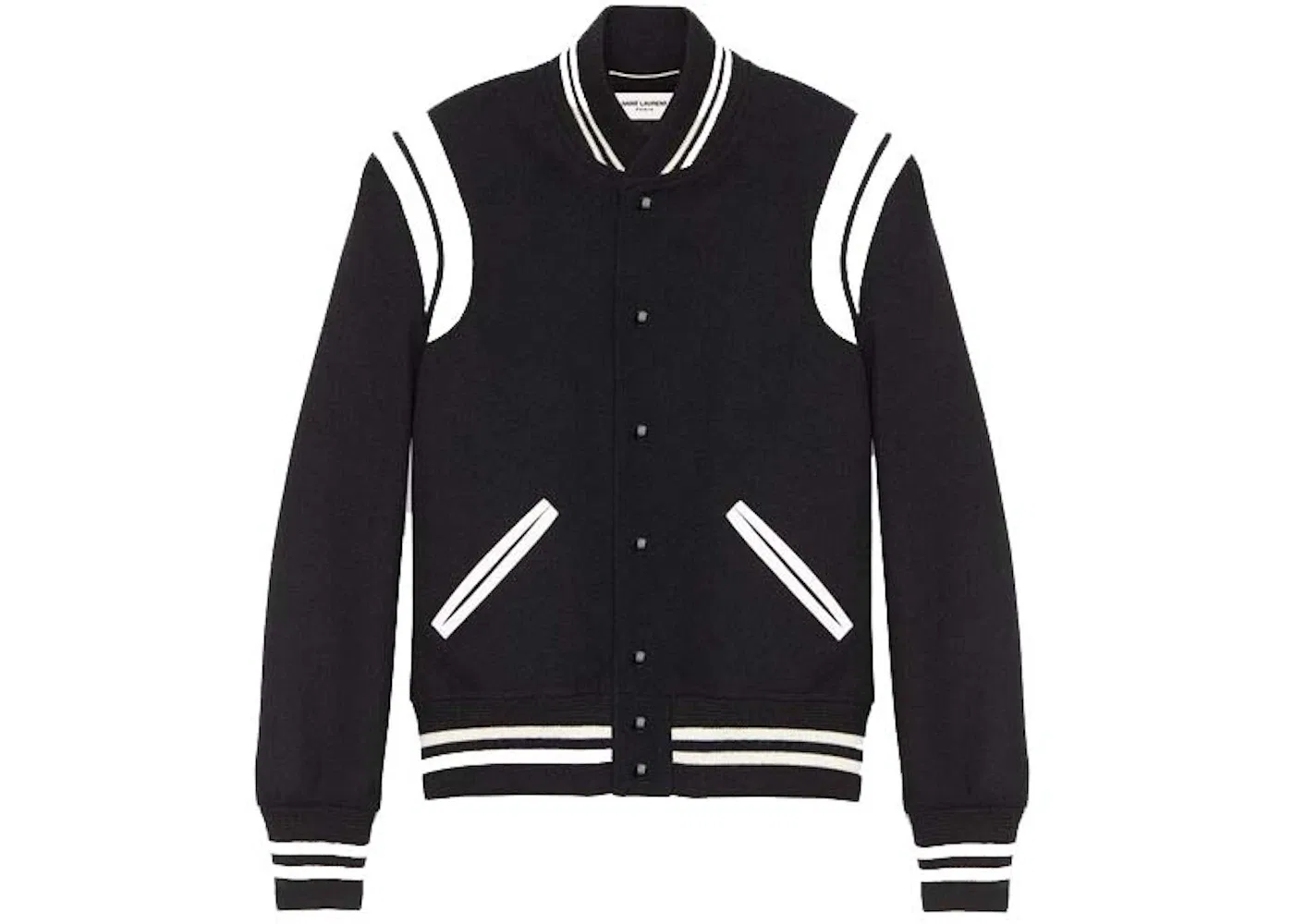 Мужская куртка с контрастной отделкой Teddy Saint Laurent, Black/White