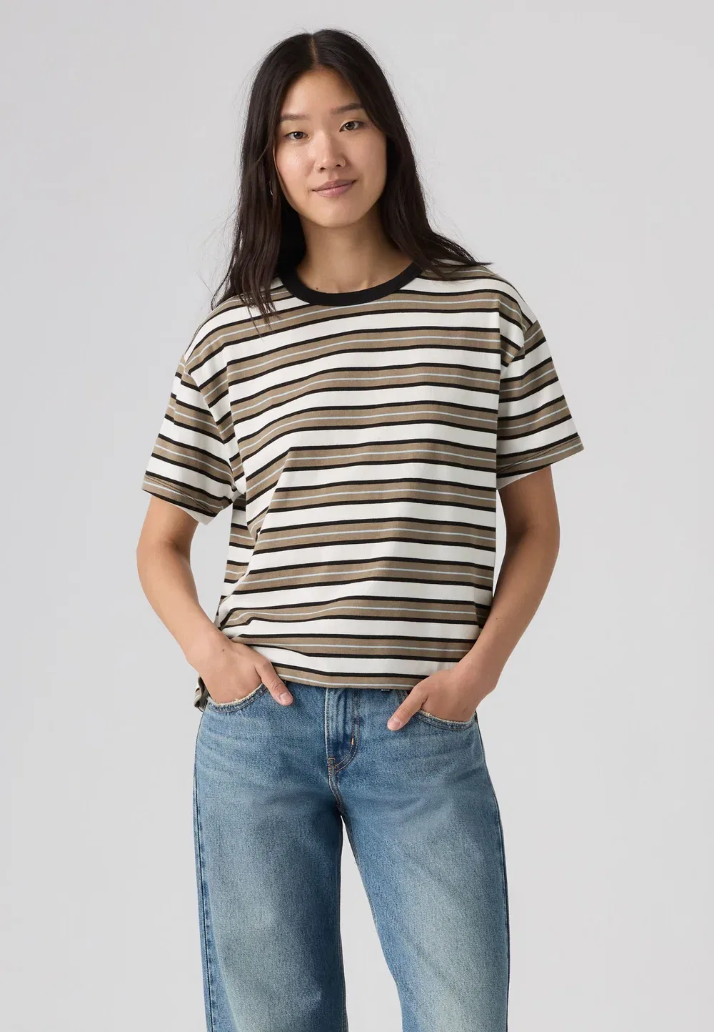Винтажная футболка - базовая футболка Levi'S, Egret/Black — фото 2