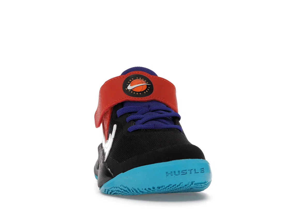 Детские кроссовки с длинным шнурком Nike Team Hustle D 10 SE Nike, Черный/Hyper Royal-Оранжевый-Белый — фото 2