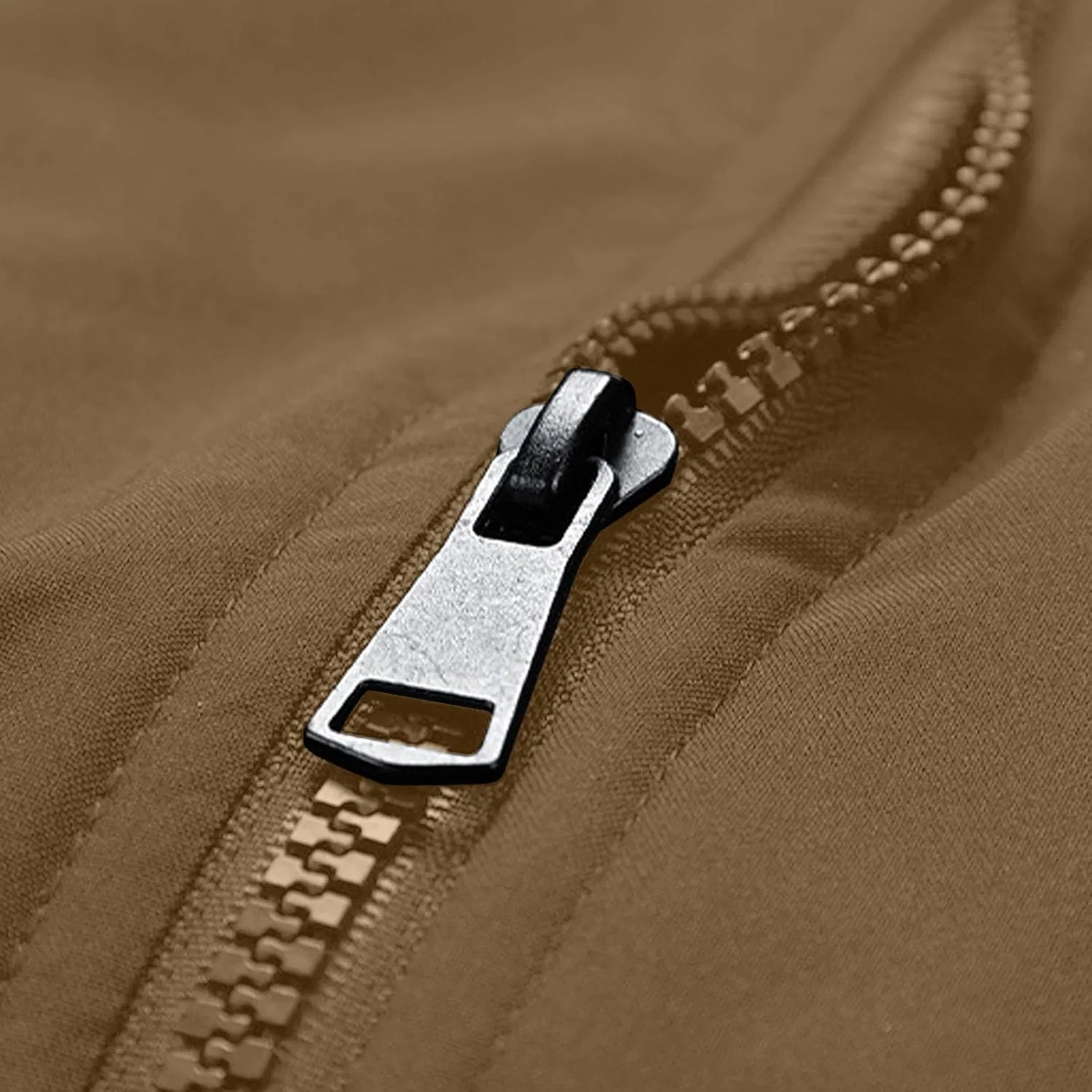 Мужская куртка-бомбер с утеплителем, Windbreaker, #Z03-coffee — фото 4