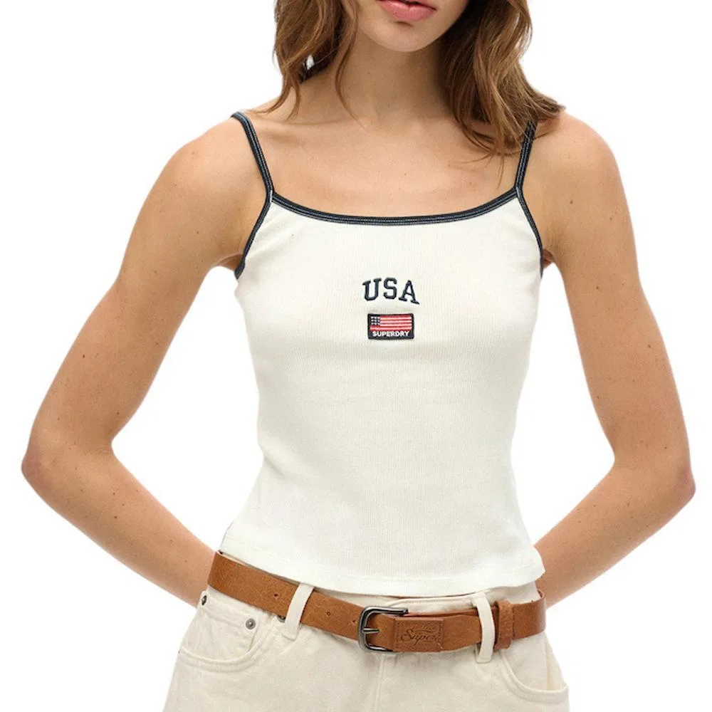 Женский топ на тонких бретелях Athletic Superdry, Baumwollweiß