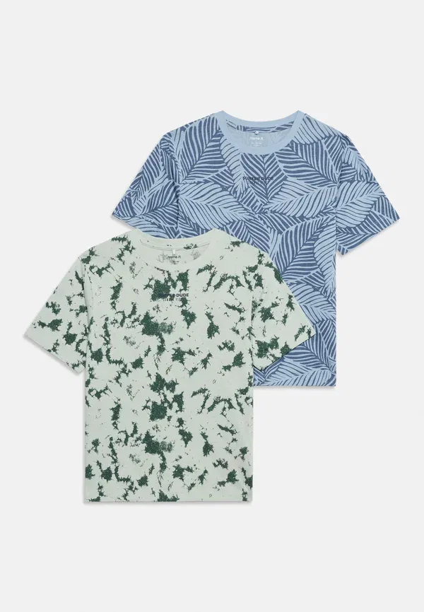 Футболка хлопковая Nkmvenzel 2 Pack, Name It Fog, Pale Aqua, голубой/бирюзовый — фото 3
