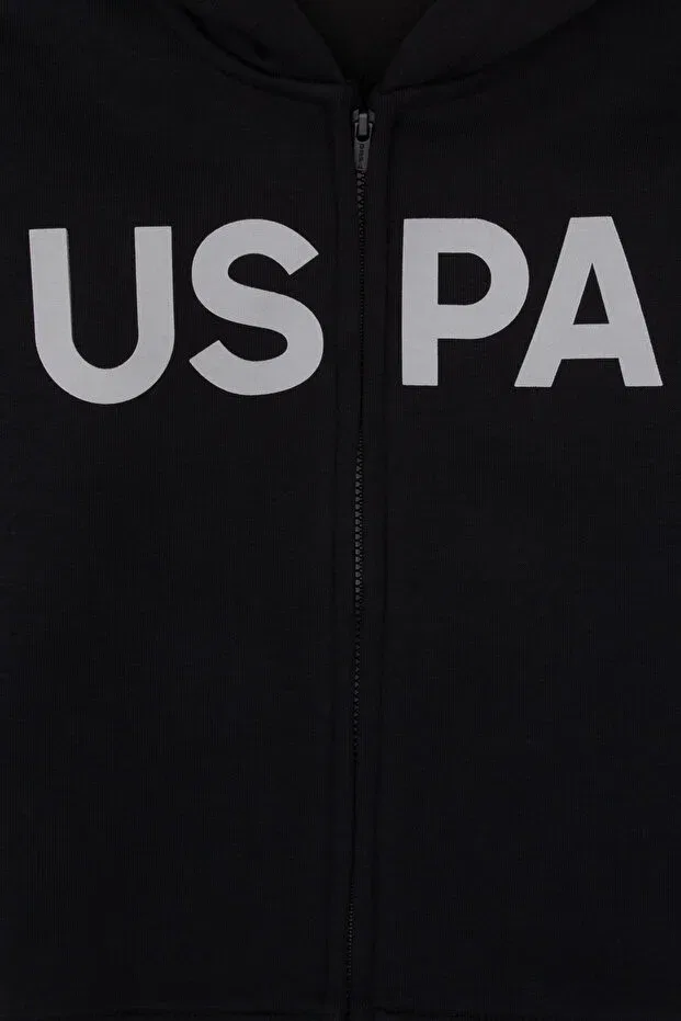 Детское худи для мальчиков с капюшоном U.S. Polo Assn., Black — фото 4