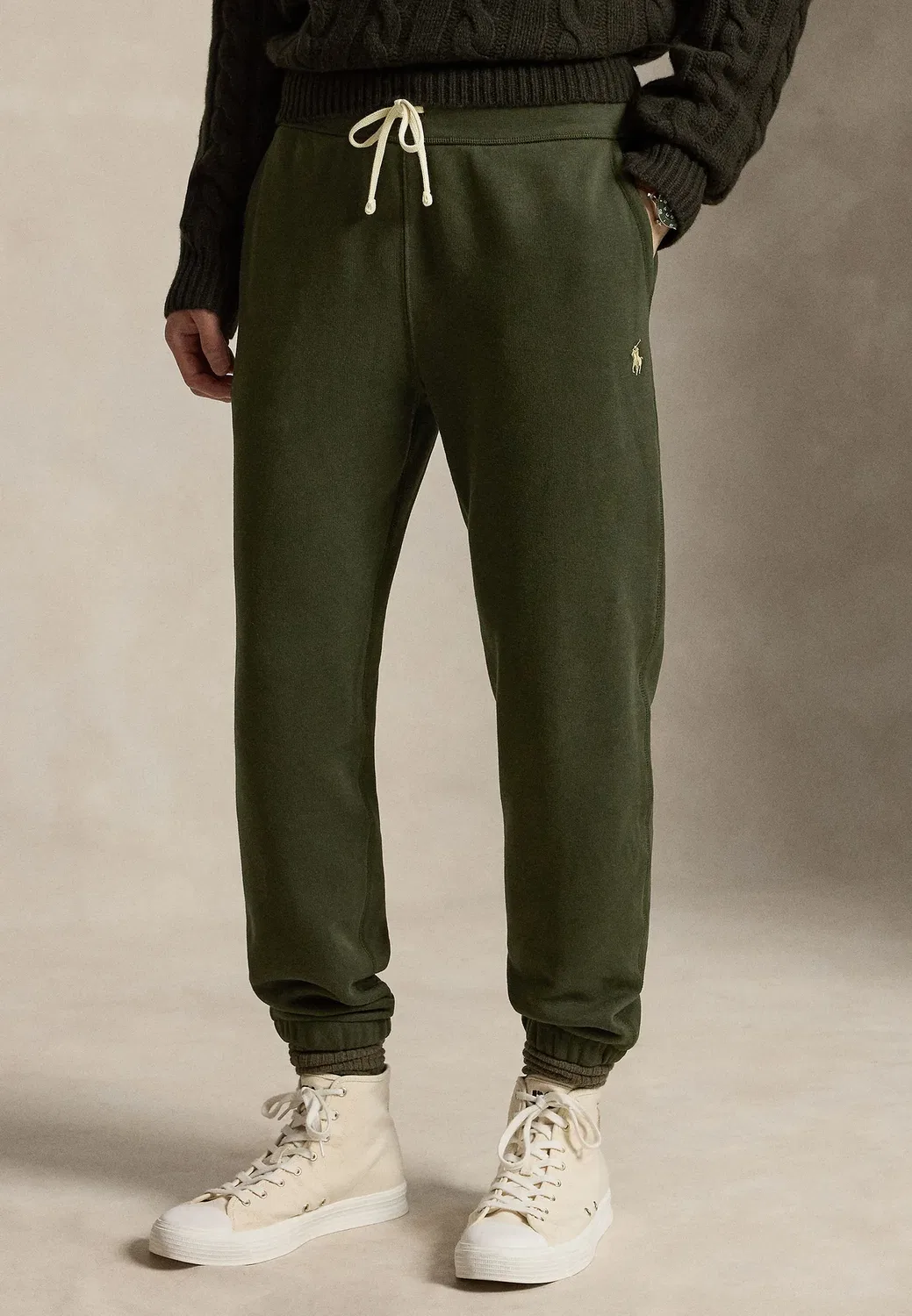 Спортивные штаны из флиса RL - брюки от спортивного костюма Polo Ralph Lauren, Company Olive