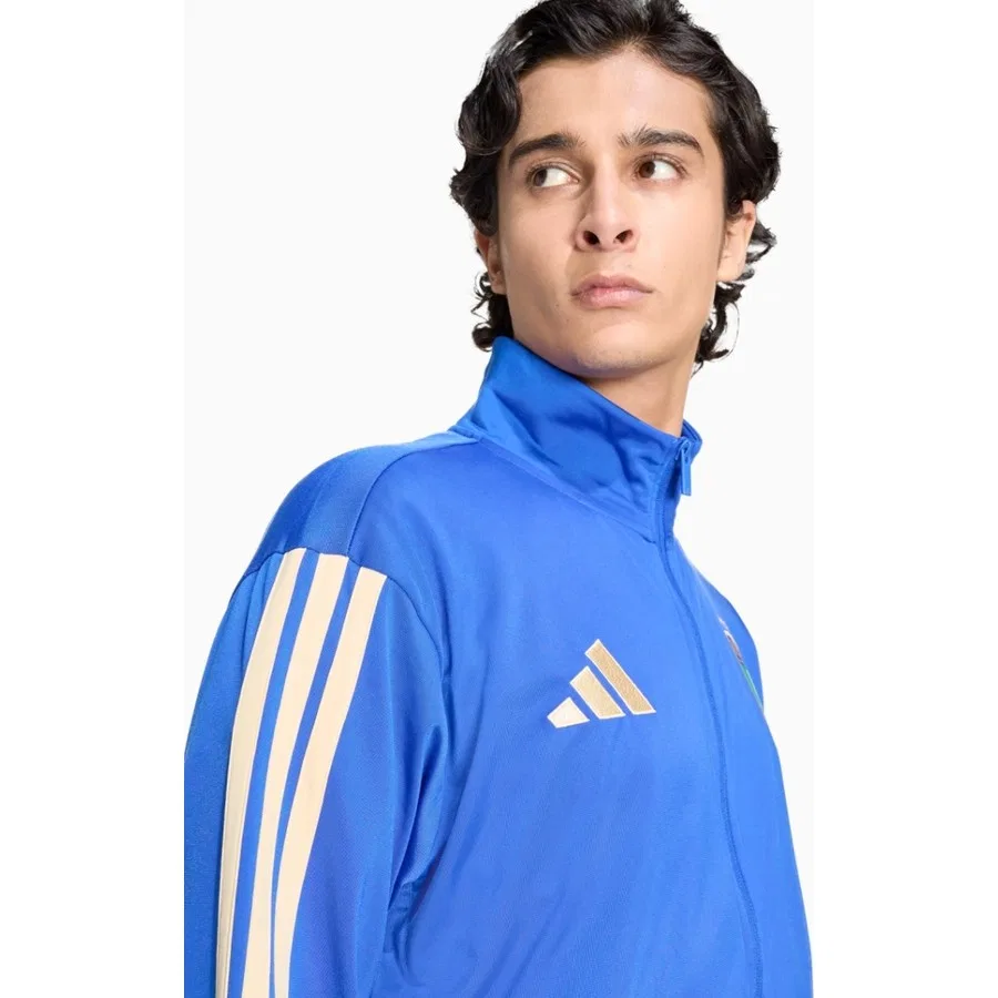 Свитшот с капюшоном и молнией Figc H An Jk Mavi adidas, Синий — фото 4
