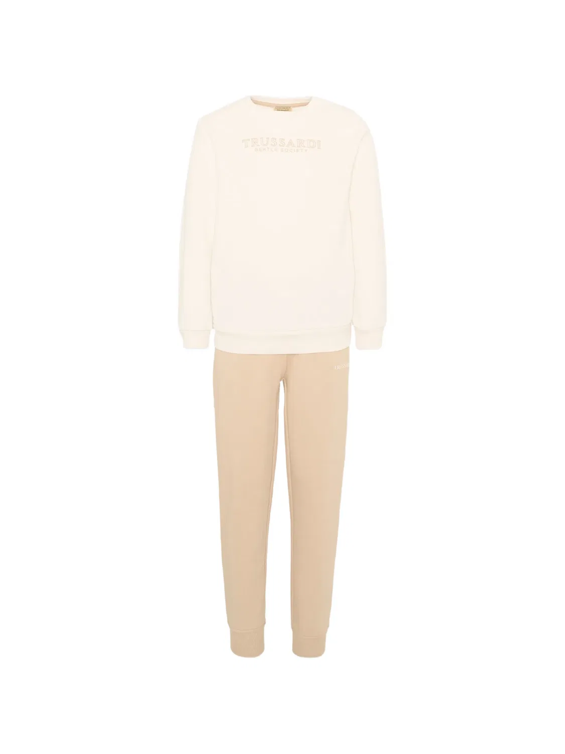 Спортивный костюм с вышитым логотипом Trussardi Junior, нейтральные цвета