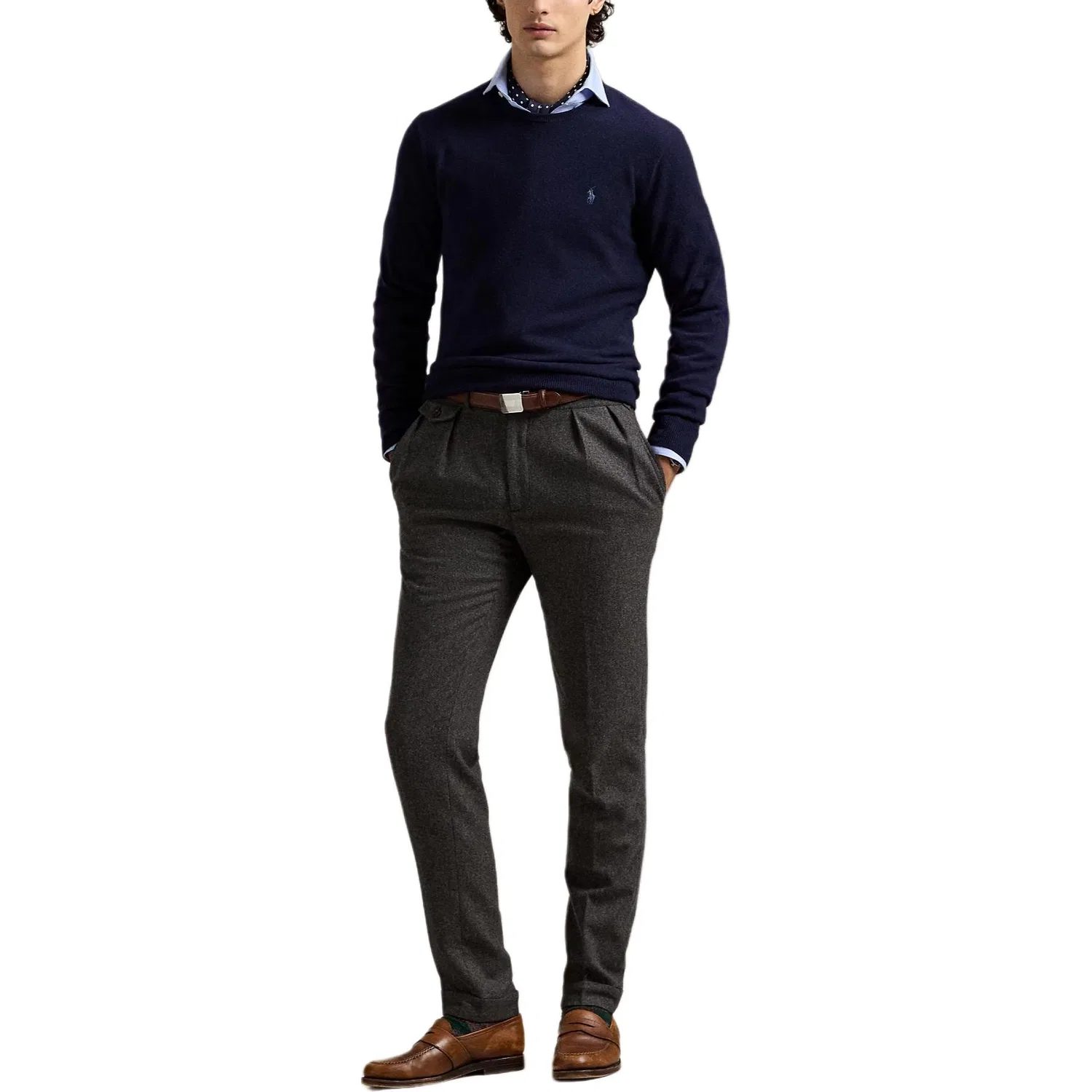 Мужской свитер с круглым вырезом Polo Ralph Lauren, Hunter Marine Blue — фото 4