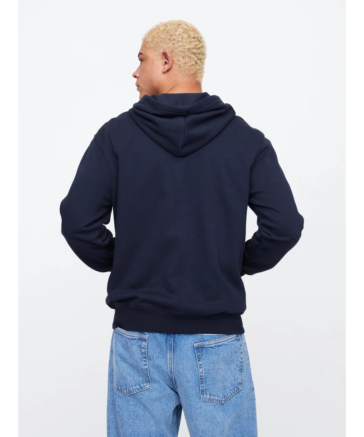 Женское худи с принтом GAP Logo Full Zip Hoodie GAP, Navy — фото 4