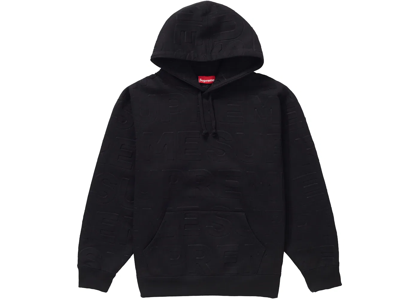 Мужская худи с принтом Supreme Embossed Logos Sweatshirt, Black