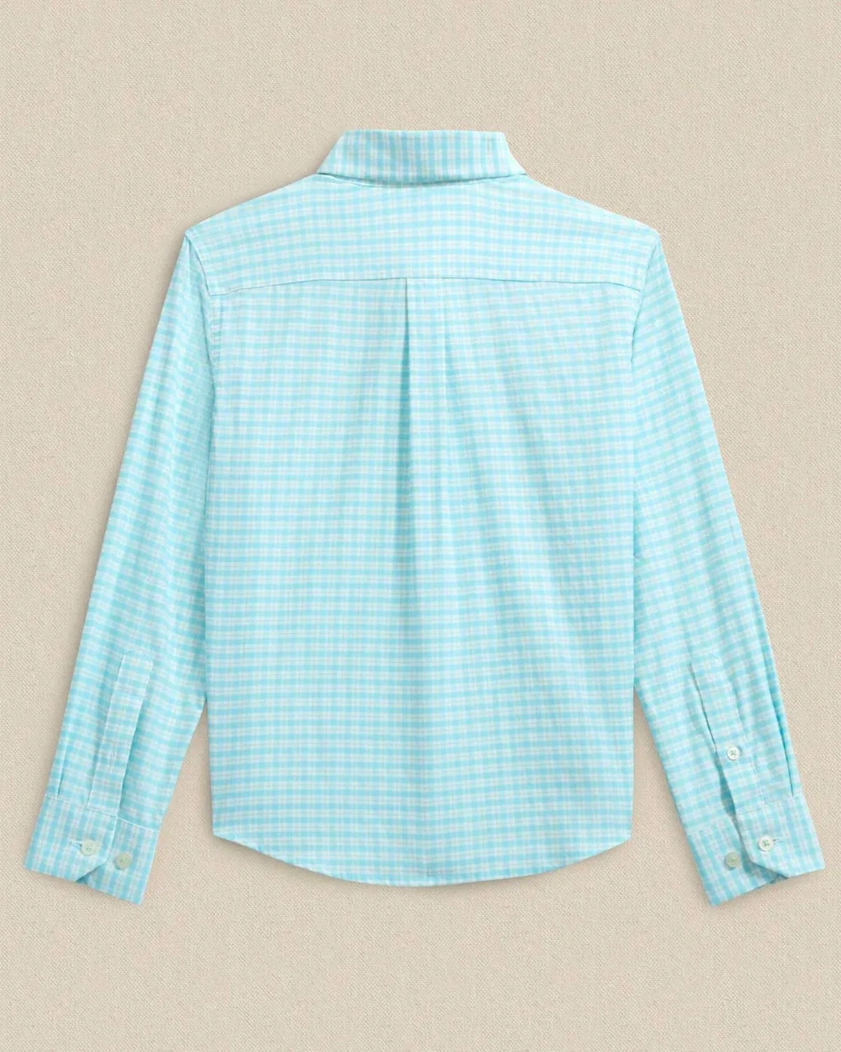 Детская рубашка для мальчиков с длинным рукавом в клетку Precheck Plaid Coastal Sport SOUTHERN TIDE, Tropical Breeze Blue — фото 3