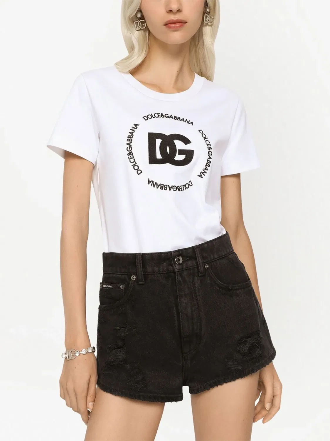 Dolce & Gabbana Футболка Interlock, белая — фото 4