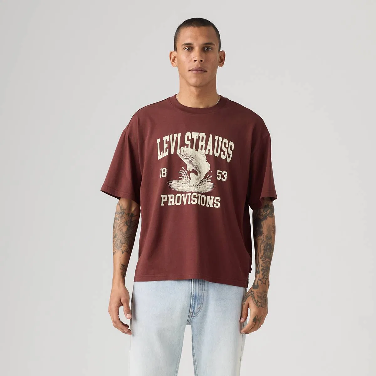 Футболка свободного кроя с графическим принтом Levi's, Provisions Tawny Port - Red — фото 3