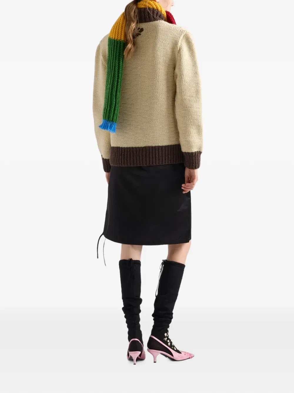Атласная юбка Prada, черный — фото 3