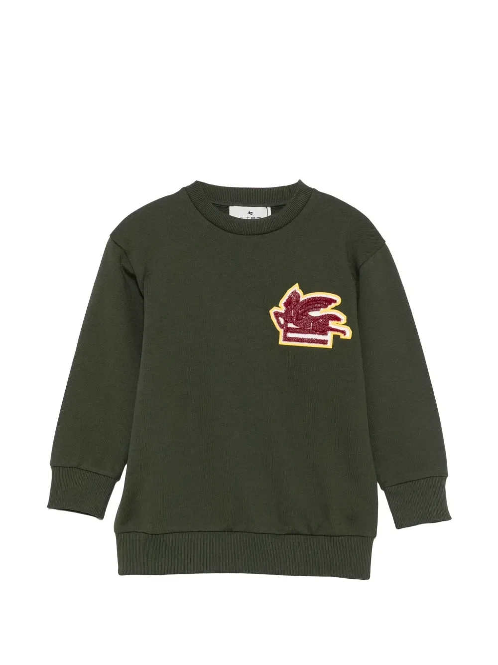 Толстовка с нашивкой Pegaso Etro Kids, зеленый