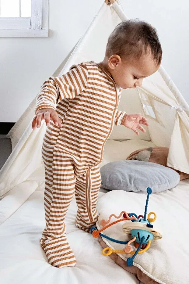 Детский комбинезон для новорожденных с длинным рукавом Little Gusto, Brown