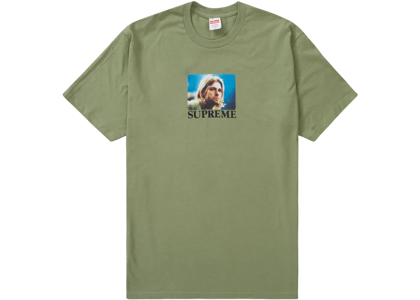 Мужская футболка с принтом Kurt Cobain Tee Supreme, Light Olive