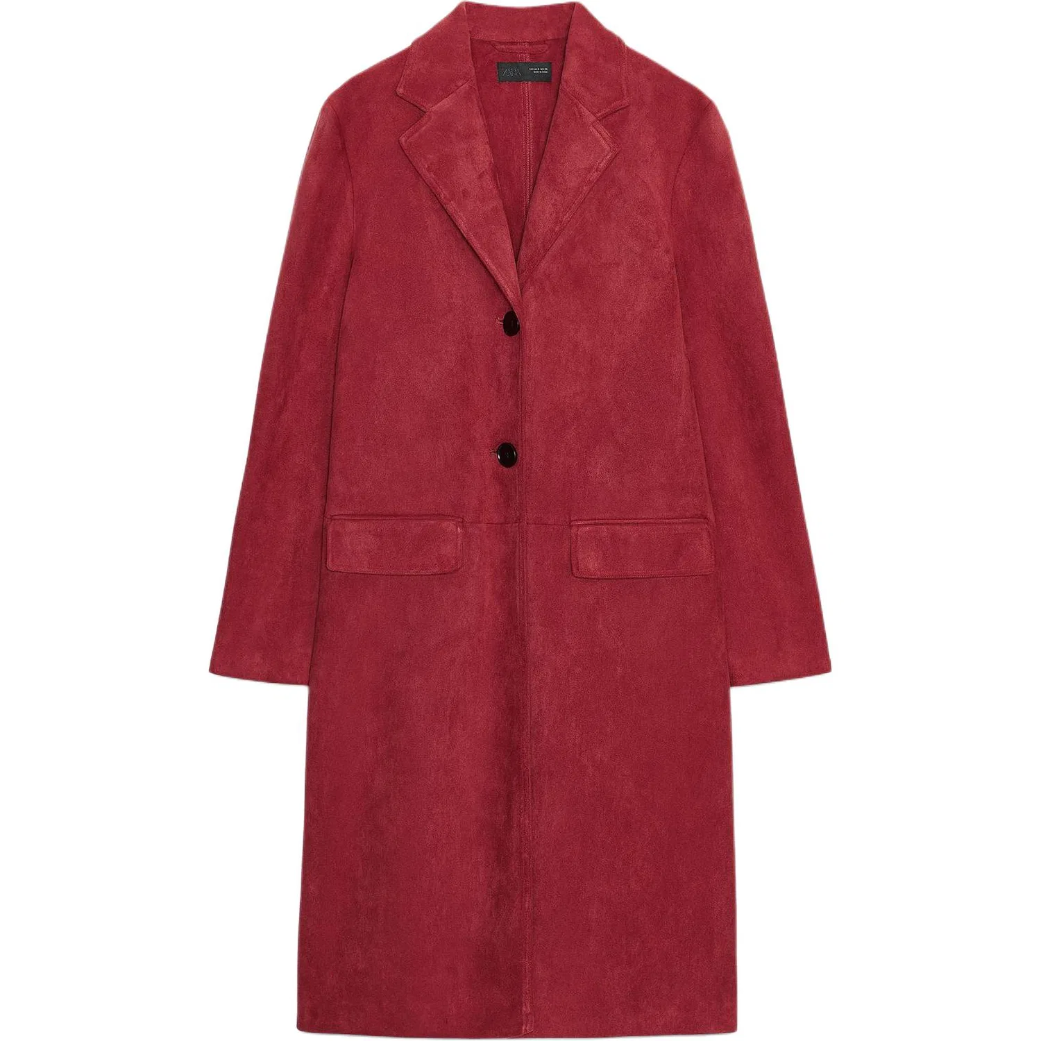Женское пальто с лацканами Dark Red ZARA, Темно-красный