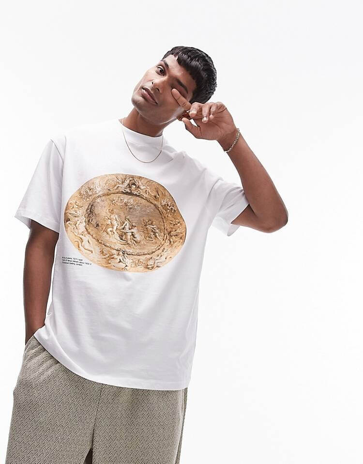 

Футболка Topman Extreme Oversize With The Birth Graphics Cooperation With The National Gallery, белый