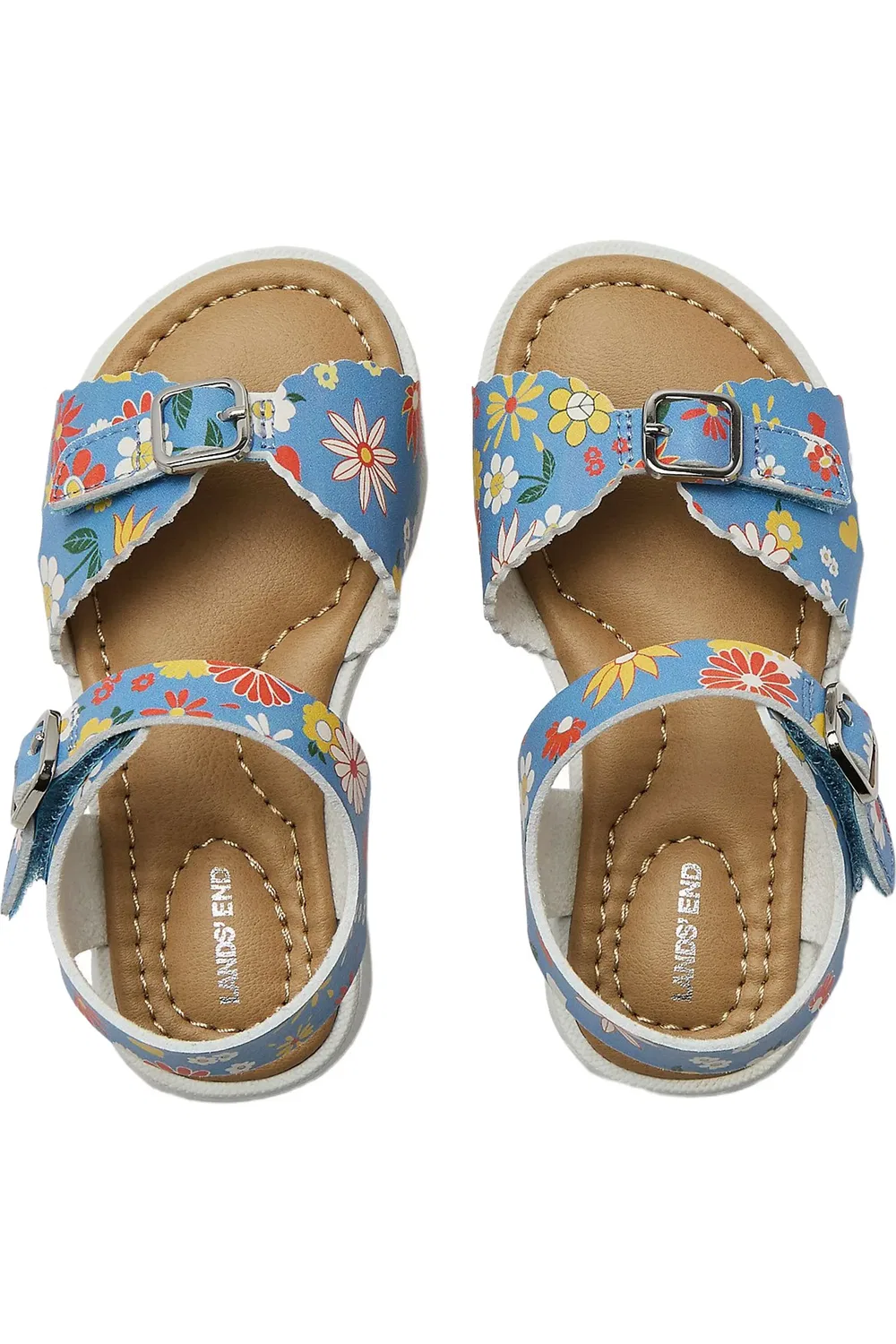Сандалии детские с легкой фиксацией Scalloped Lands' End, Pale Blue Florals — фото 2
