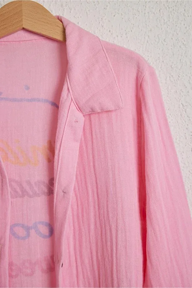 Детская рубашка для мальчиков льняная Smile kids linen shirt Katia&Bony, Pink — фото 2